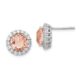 Sterling Silver Cheryl M Rhod-pltd CZ & Sim. Morganite Post Earrings