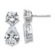 Sterling Silver Cheryl M Rhodium-plated Pear CZ Post Dangle Earrings