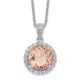 Sterling Silver Cheryl M Rhod-pl CZ & Simulated Morganite Necklace