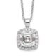 Sterling Silver Cheryl M Rhodium-plated CZ Square Halo Necklace