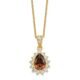 Sterling Silver Cheryl M Gold-pltd Teardrop Brown & Clear CZ Necklace
