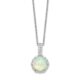 Sterling Silver Cheryl M Rhodium-plated CZ & Lab Cr. Opal Necklace