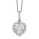 Sterling Silver Cheryl M Rhodium-plated Fancy CZ Heart Necklace