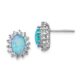 Sterling Silver Cheryl M Rhod-plated CZ & Cr. Blue Opal Post Earrings