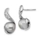 Sterling Silver Cheryl M Rh-pltd CZ FWC Grey Pearl Swirl Post Earrings