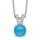 Sterling Silver Cheryl M Rhodium-plated CZ & Cr. Blue Opal Necklace