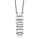 Sterling Silver Cheryl M Rhodium-plated Emerald-cut CZ Necklace