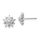 Sterling Silver Cheryl M Rhodium-plated CZ Post Earrings