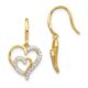 Sterling Silver Cheryl M Gold-plated CZ Heart Dangle Earrings