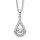 Sterling Silver Cheryl M Rhod-plated Vibrant CZ Teardrop Necklace