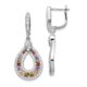 Sterling Silver Cheryl M Rhod-pltd Multi-color CZ Post Dangle Earrings