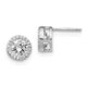 Sterling Silver Cheryl M Rhodium-plated CZ Halo Post Earrings