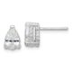 Sterling Silver Cheryl M Rhod-p CZ Pear w/ Pave Gallery Stud Earrings
