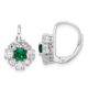 Sterling Silver Cheryl M Rhod-pl Green & White CZ Leverback Earrings