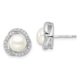 Sterling Silver Cheryl M Rh-pl FWC Pearl & CZ Love Knot Post Earrings