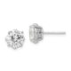 Sterling Silver Cheryl M Rhodium-plated CZ Stud Post Earrings