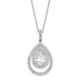 SS Cheryl M Rhodium-plated Pear Shaped CZ Double Halo Necklace