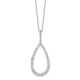 Sterling Silver Cheryl M Rhodium-plated CZ Open Pear Shape Necklace