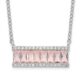 Sterling Silver Cheryl M Rhod-ptd Pink Nano Crystal & CZ Bar Necklace