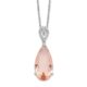 Sterling Silver Cheryl M Rhod-plated CZ & Sim. Morganite Necklace