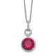 Sterling Silver Cheryl M Rhodium-plated Lab Cr. Ruby & CZ Necklace