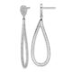Sterling Silver Cheryl M Rhod-plated CZ Teardrop In/Out Post Earrings
