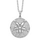 Sterling Silver Cheryl M Rhod-pltd CZ Sand Dollar w/ 2in ext Necklace