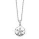 Sterling Silver Cheryl M Rhod-pltd CZ Sand Dollar w/ 2in ext Necklace