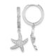 Sterling Silver Cheryl M Rhod-plated CZ Starfish Hoop Dangle Earrings