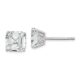Sterling Silver Cheryl M Rhodium-plated 7mm Square CZ Post Earrings