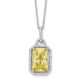 Sterling Silver Cheryl M Rhod-pltd Fancy Yellow & White CZ Necklace