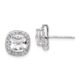 Sterling Silver Cheryl M Rhod-plated Rose-cut CZ Square Post Earrings