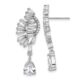 Sterling Silver Cheryl M Rhodium-plated CZ Post Dangle Earrings