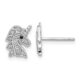 SS Cheryl M Rhodium-plated Black & White CZ Unicorn Post Earrings