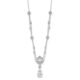 SS Cheryl M Rhod-plated Fancy Teardrop CZ Dangle Necklace