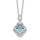 Sterling Silver Cheryl M Rhodium-plated CZ & Blue Glass Necklace
