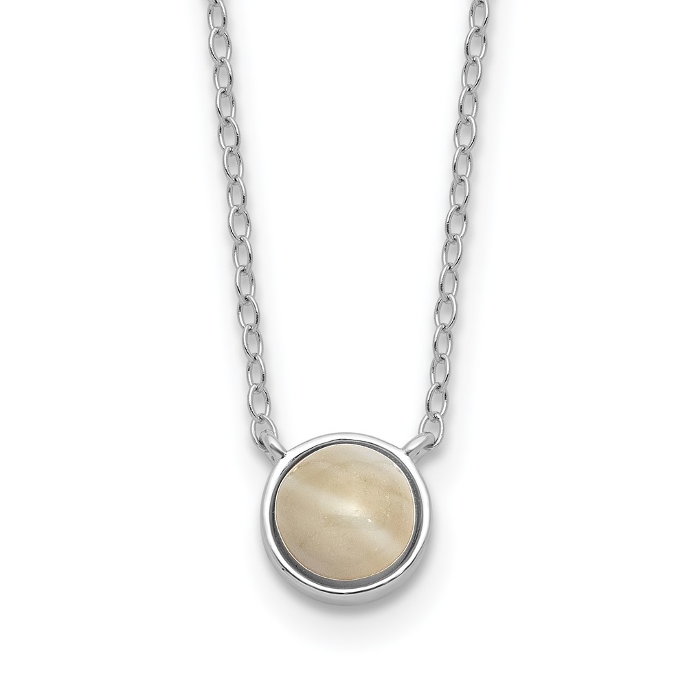 Sterling Silver Cheryl M Rhodium-plated Mother Of Pearl Necklace