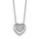 Sterling Silver Cheryl M Rhodium-plated CZ Double Heart Necklace