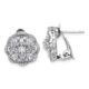 Sterling Silver Cheryl M Rhod-plated CZ Flower Post Omega Earrings