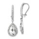 Sterling Silver Cheryl M Rhodium-plated Pear CZ Kidney Wire Earrings