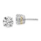Sterling Silver Cheryl M Rhod-pltd Gold-plated 8mm CZ Stud Earrings