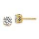 Sterling Silver Cheryl M Black Rhod & Gold-pltd CZ Post Earrings