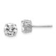 Sterling Silver Cheryl M Rhodium-plated 6.5mm CZ Stud Post Earrings