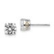 Sterling Silver Cheryl M Rh-p Gold-plated XO 6.5mm CZ Stud Earrings