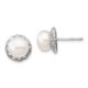 Sterling Silver Cheryl M Rhodium-plated CZ & FWC Pearl Post Earrings