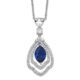 Sterling Silver Cheryl M Rh-pltd Lab Cr. Dark Blue Spinel & CZ Necklace