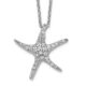 Sterling Silver Cheryl M Rhodium-plated CZ Starfish Necklace