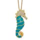 Sterling Silver Cheryl M Gold-plated Enameled CZ Seahorse Necklace