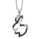 Sterling Silver Cheryl M Rhod-pltd Black & White CZ Rabbit Necklace