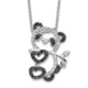 Sterling Silver Cheryl M Rhodium-plated CZ Panda Bear Necklace